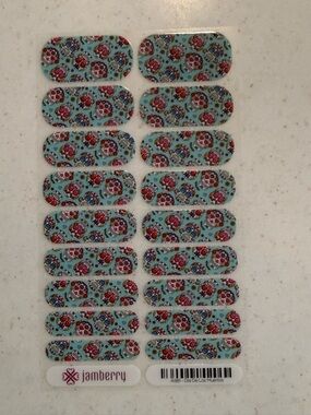 Jamberry Light Blue Sugar Skull Nail Wraps